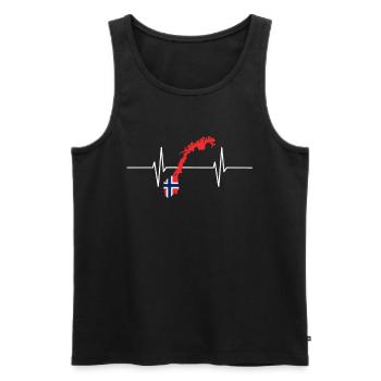 Norvège Herzschlag Flagge Vintage Norvège - Débardeur bio Premium Homme - noir - Devant - Michal (187cm)