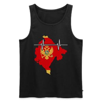 Montenegro Heartbeat Flag Vintage Montenegro - Men's Premium Organic Tank Top - black - Front - Michal (187cm)
