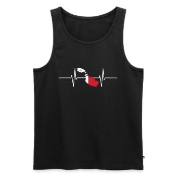 Malta Heartbeat Flag Vintage Malta - Men's Premium Organic Tank Top - black - Front - AI Model Male 178 light (178cm)