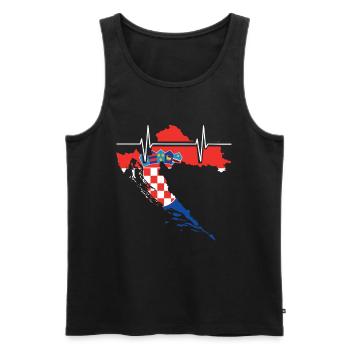 Croatie Herzschlag Flagge Vintage Croatie - Débardeur bio Premium Homme - noir - Devant - Michal (187cm)