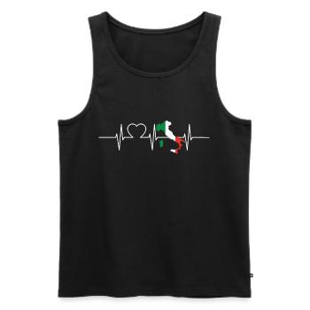 Italie Herzschlag Flagge Vintage Italie - Débardeur bio Premium Homme - noir - Devant - Michal (187cm)