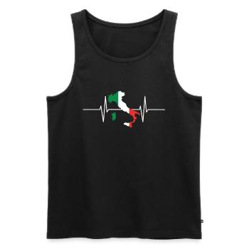 Italie Herzschlag Flagge Vintage Italie - Débardeur bio Premium Homme - noir - Devant - Michal (187cm)