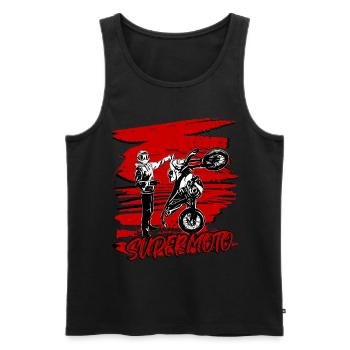 Supermoto / Supermotard / Supermoto Wheelie - Men's Premium Organic Tank Top - black - Front - Michal (187cm)