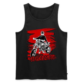 Supermoto / Supermotard / Supermoto Wheelie - Débardeur bio Premium Homme - noir - Devant - Michal (187cm)