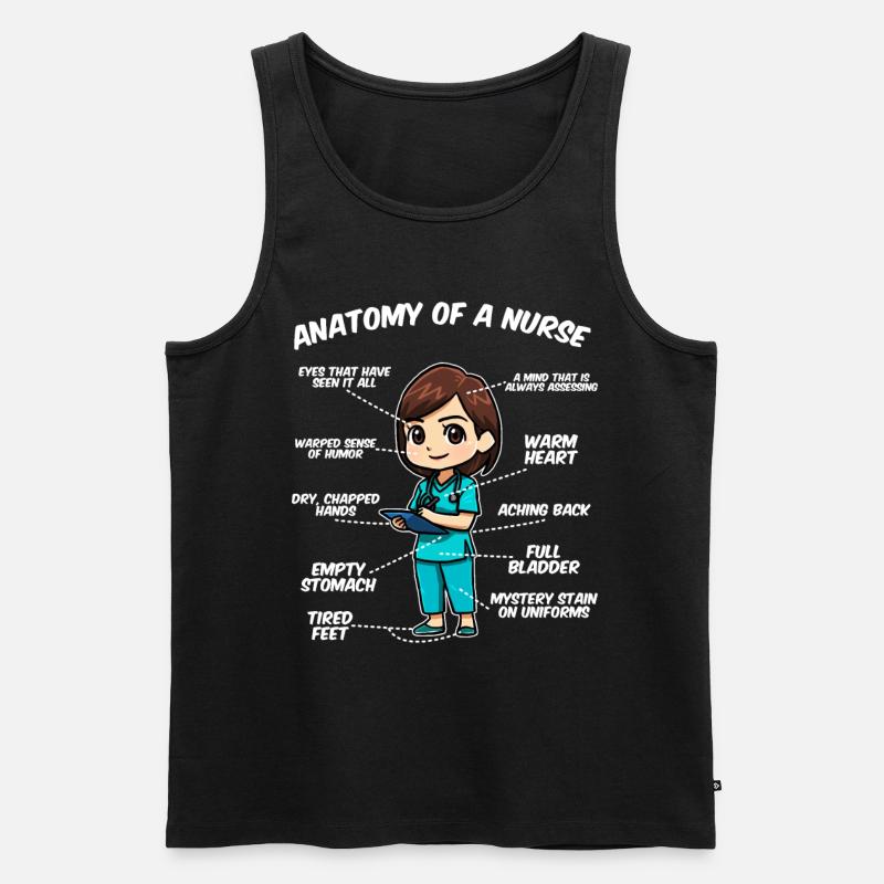 Anatomie einer Krankenschwester - Männer Premium Bio Tank Top - Schwarz