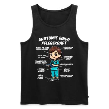 Anatomie einer Pflegekraft - Männer Premium Bio Tank Top - Schwarz - Vorne - Michal (187cm)