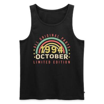 Jahrgang 1994 Oktober Geschenkidee - Männer Premium Bio Tank Top - Schwarz - Vorne - AI Model Male 178 light (178cm)