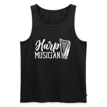 Harfenmusiker Harfenspieler Harfe Harfenist - Männer Premium Bio Tank Top - Schwarz - Vorne - Michal (187cm)