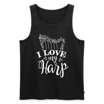 Ich Liebe Meine Harfe Harfenspieler Harfenist - Männer Premium Bio Tank Top - Schwarz - Vorne - Michal (187cm)