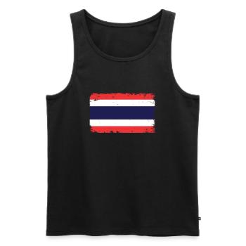 Thaïlande Heartbeat Flag Vintage Thaïlande - Débardeur bio Premium Homme - noir - Devant - Michal (187cm)