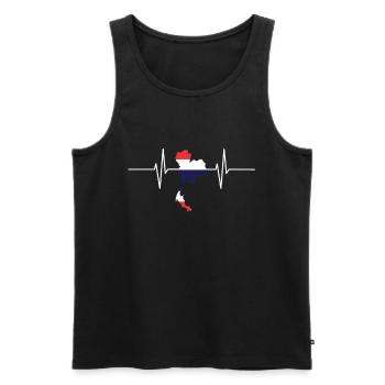 Thaïlande Heartbeat Flag Vintage Thaïlande - Débardeur bio Premium Homme - noir - Devant - Michal (187cm)