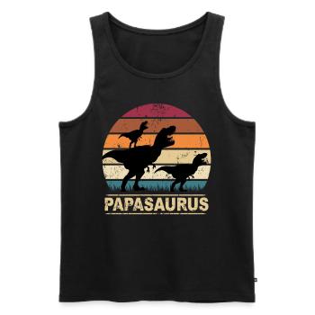 Papa Saurus Dino Jumeaux Papasaurus dinosaures - Débardeur bio Premium Homme - noir - Devant - Michal (187cm)