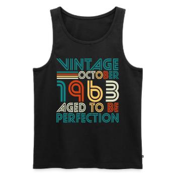 1963 In October Vintage Perfection - Men's Premium Organic Tank Top - black - Front - Michal (187cm)