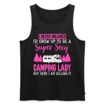 Super Sexy Camping Lady Motorhome - Männer Premium Bio Tank Top - Schwarz - Vorne - AI Model Male 178 light (178cm)