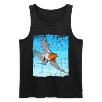 Observation des oiseaux Oiseaux Observation des oiseaux Oiseaux - Débardeur bio Premium Homme - noir - Devant - Michal (187cm)