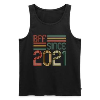 Beste Freundin seit 2021 BFF since 2021 - Männer Premium Bio Tank Top - Schwarz - Vorne - AI Model Male 178 light (178cm)