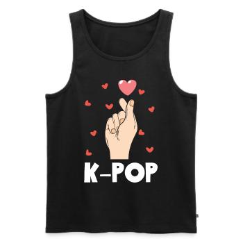 K-Pop Kpop Ich Liebe K-Pop Herz - Männer Premium Bio Tank Top - Schwarz - Vorne - AI Model Male 178 light (178cm)