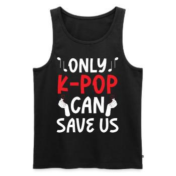 Nur K-Pop Kann Uns Retten - Männer Premium Bio Tank Top - Schwarz - Vorne - Michal (187cm)