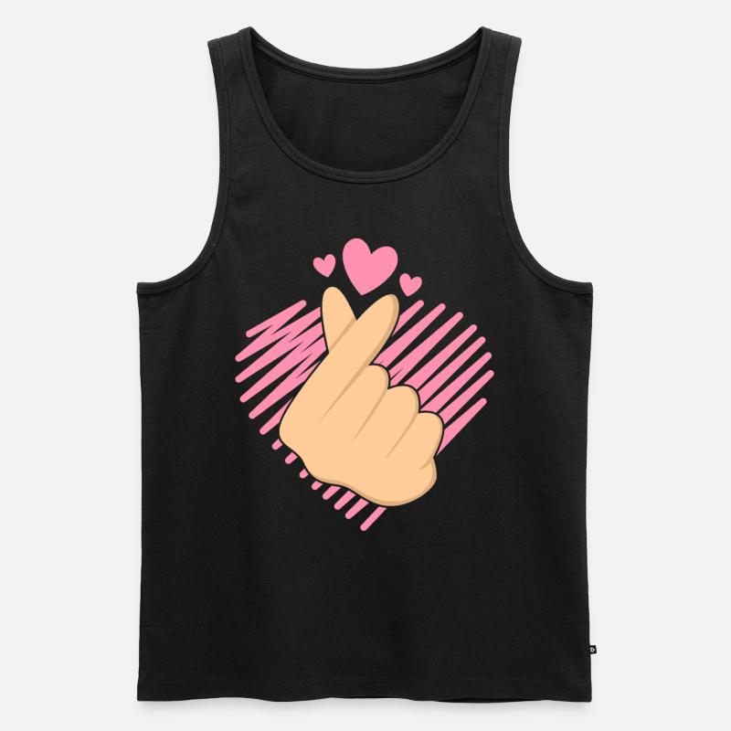 K-Pop Handschnipser Liebe - Männer Premium Bio Tank Top - Schwarz