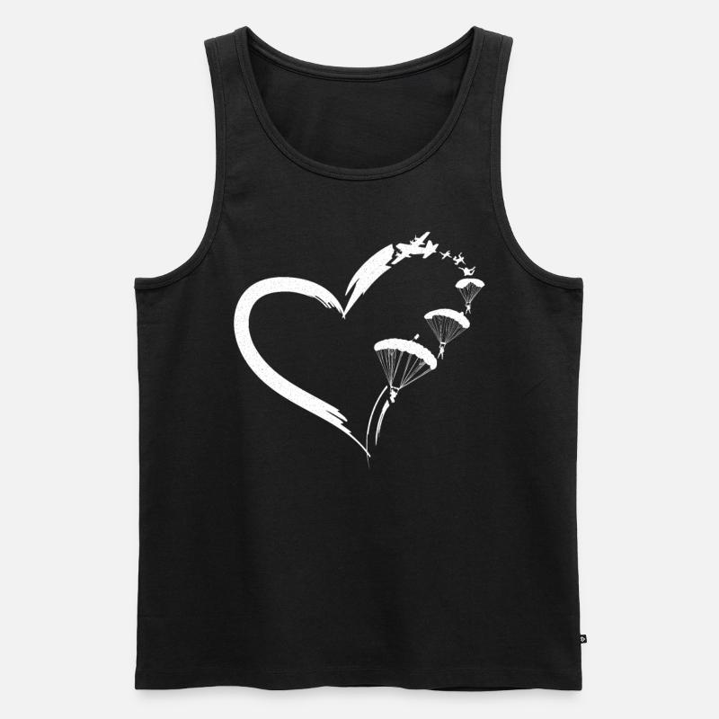 Skydiving Parachute Paraglide - Männer Premium Bio Tank Top - Schwarz