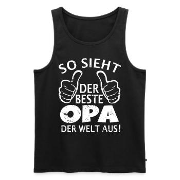 So sieht der beste Opa der Welt aus Vatertag Opi - Männer Premium Bio Tank Top - Schwarz - Vorne - AI Model Male 178 light (178cm)