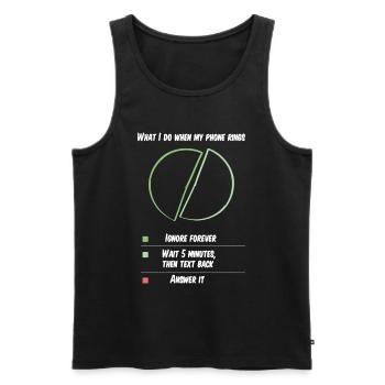 Lustiger introvertierter antisozialer Telefonanruf - Männer Premium Bio Tank Top - Schwarz - Vorne - Michal (187cm)