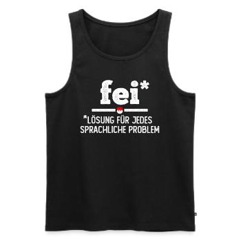 Franken Fei Fränkisch Lieblingswort Frankenland - Männer Premium Bio Tank Top - Schwarz - Vorne - Michal (187cm)