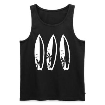 Surfer Surfbrett Wellenreiten Planche de surf Surf - Débardeur bio Premium Homme - noir - Devant - Michal (187cm)