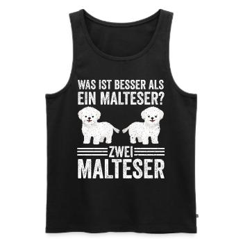 Zwei Malteser Hund Malteser - Männer Premium Bio Tank Top - Schwarz - Vorne - Michal (187cm)