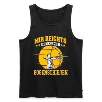Mir Reichts Ich gehe zum Bogenschießen Bogensport - Männer Premium Bio Tank Top - Schwarz - Vorne - Michal (187cm)