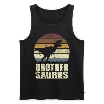 BrotherSaurus Rex Dinosaure Dino Frère Saurus - Débardeur bio Premium Homme - noir - Devant - Michal (187cm)