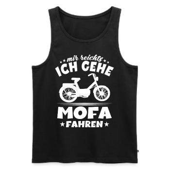Moped Motorrad - Mir Reichts ich Gehe Mofa fahren - Männer Premium Bio Tank Top - Schwarz - Vorne - AI Model Male 178 light (178cm)