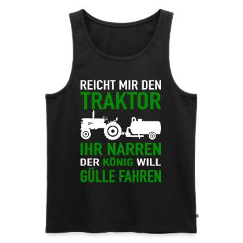 Landwirt Bauer Reicht Mir Den Traktor Gülle Fahren - Männer Premium Bio Tank Top - Schwarz - Vorne - AI Model Male 178 light (178cm)