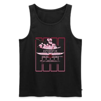 Cherry Blossom Shinto Shrine Japanischer Tempel Sa - Männer Premium Bio Tank Top - Schwarz - Vorne - AI Model Male 178 light (178cm)
