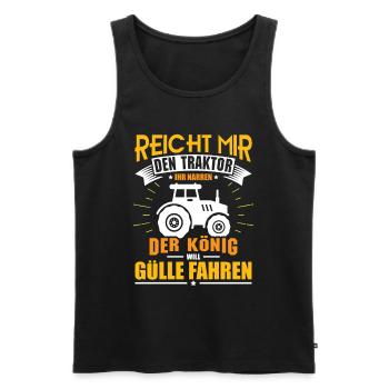 Landwirt Bauer Gülle Fahren - Männer Premium Bio Tank Top - Schwarz - Vorne - Michal (187cm)