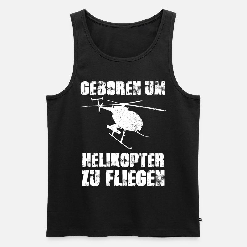 Pilot Helikopter Hubschrauber - Männer Premium Bio Tank Top - Schwarz