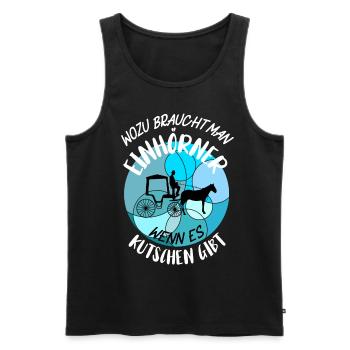 Kutscher Kutsche Pferdekutscher Kutschieren - Männer Premium Bio Tank Top - Schwarz - Vorne - Michal (187cm)