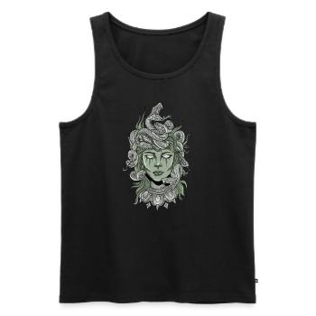 Medusa Griechische Mythologie Gott Göttin Grieche - Männer Premium Bio Tank Top - Schwarz - Vorne - Michal (187cm)
