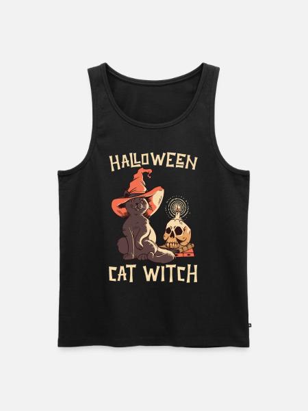 Halloween Halloween Cat Witch - Men's Premium Organic Tank Top - black