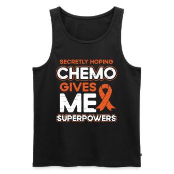 Secretly Hoping Chemo Gives Me Superpowers - Men's Premium Organic Tank Top - black - Front - AI Model Male 178 light (178cm)