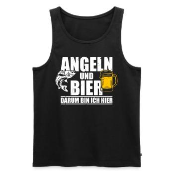 Angler Fischerei Fischen AngelnGeschenkidee - Männer Premium Bio Tank Top - Schwarz - Vorne - Michal (187cm)