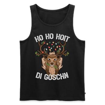 HO HO HOIT DI GOSCHN Weihnachten ugly Christmas - Männer Premium Bio Tank Top - Schwarz - Vorne - Michal (187cm)