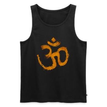 Om Symbol Zen Meditation Buddhism Artistic - Men's Premium Organic Tank Top - black - Front - AI Model Male 178 light (178cm)