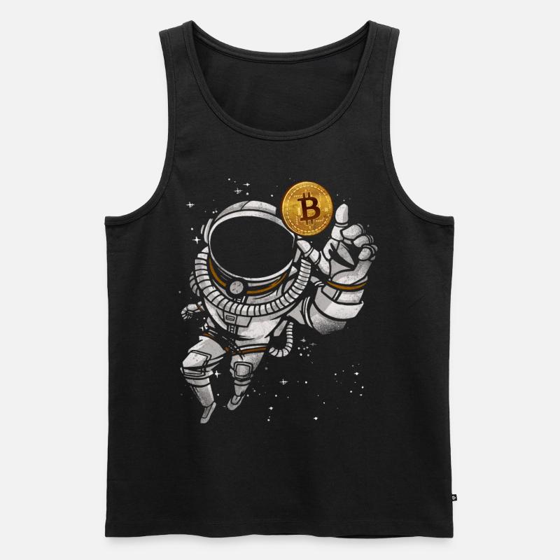 Bitcoin Crypto Astronaut - Männer Premium Bio Tank Top - Schwarz