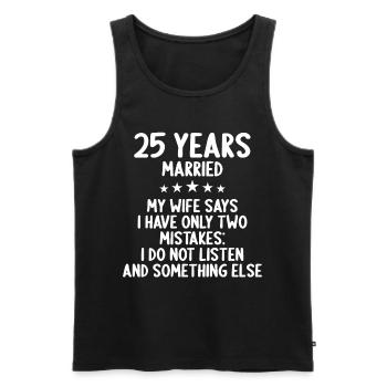 25 ans marié drôle 25ème anniversaire de mariage - Débardeur bio Premium Homme - noir - Devant - AI Model Male 178 light (178cm)