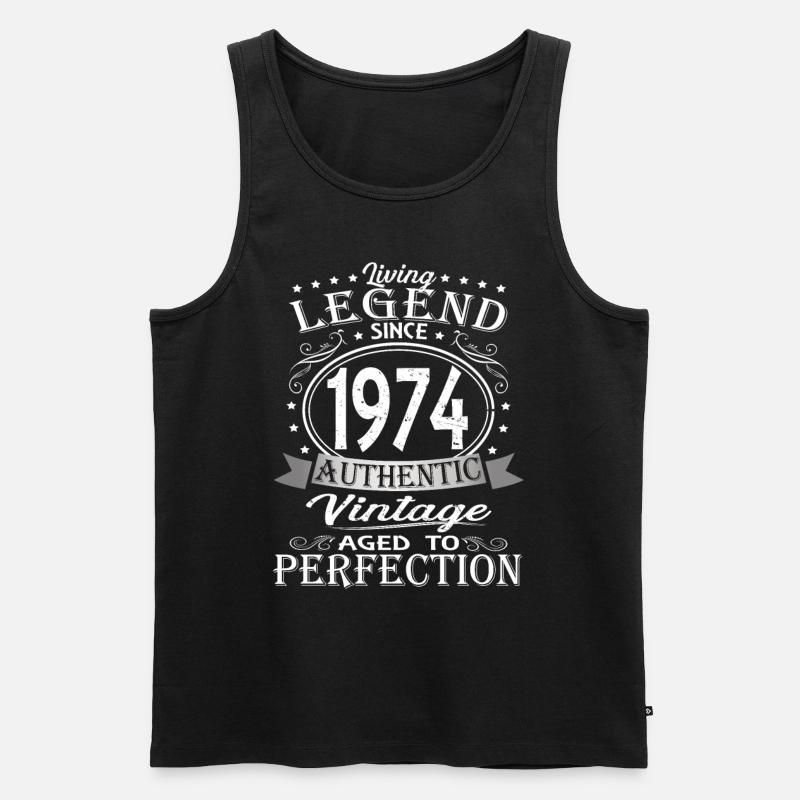 Lebende Legende 1974 - Männer Premium Bio Tank Top - Schwarz