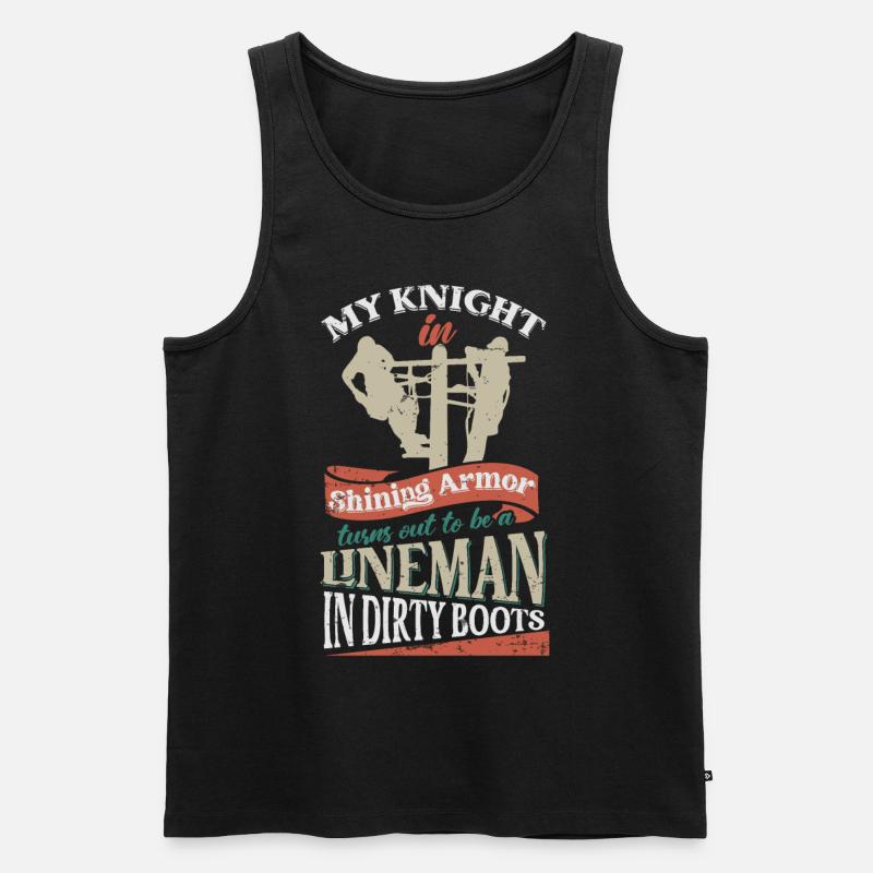 Elektrischer Lineman - Männer Premium Bio Tank Top - Schwarz
