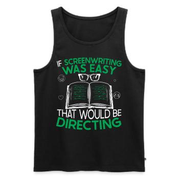Screenplay Author Screenwriter Saying Funny - Men's Premium Organic Tank Top - black - Front - AI Model Male 178 light (178cm)