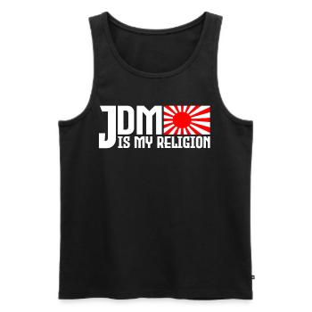 JDM est ma religion Motorsport Auto Tuning - Débardeur bio Premium Homme - noir - Devant - Michal (187cm)