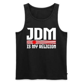 JDM est ma religion Motorsport Auto Tuning - Débardeur bio Premium Homme - noir - Devant - Michal (187cm)